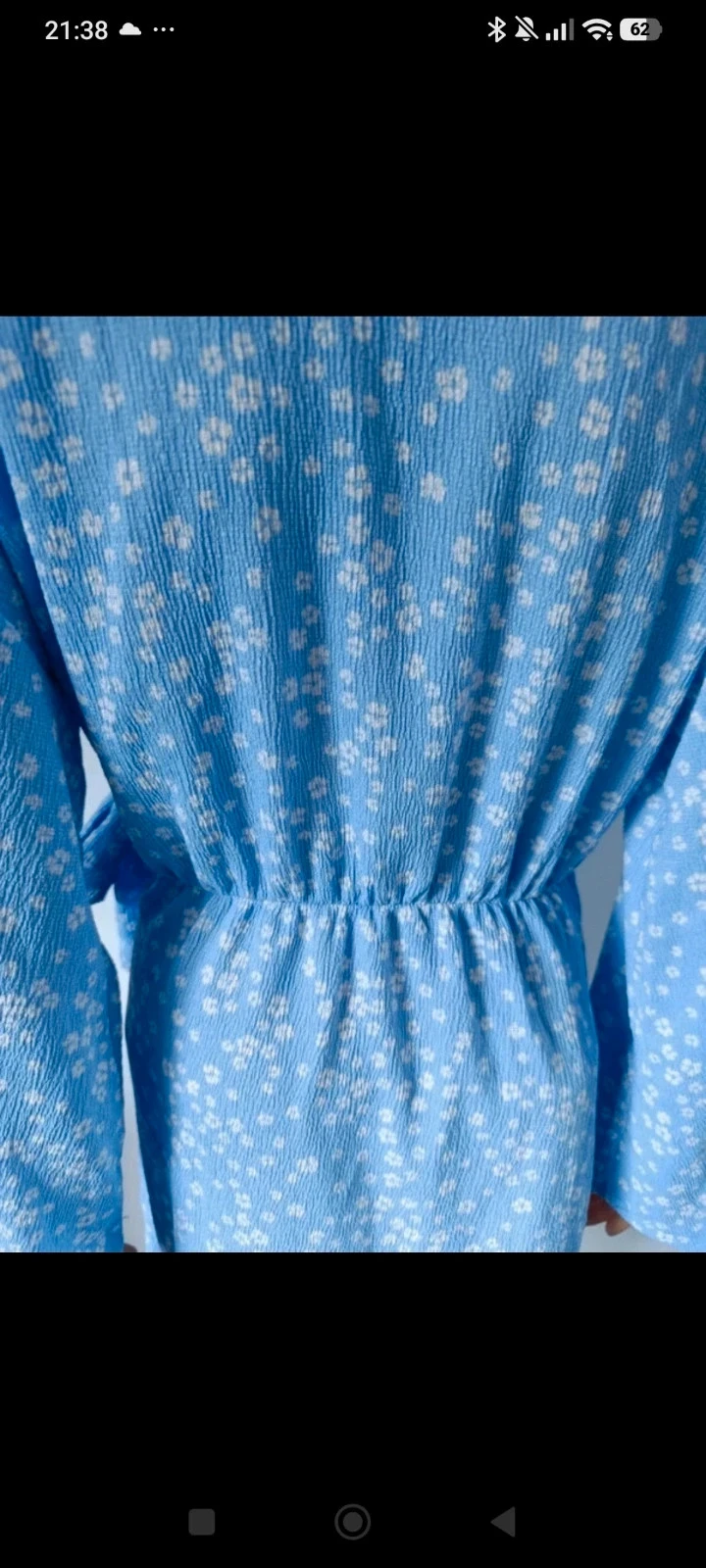 Robe portefeuille Esmara 38/40 bleue à fleurs manches longues – photo 6